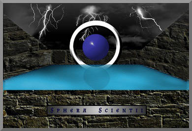 Blue Orb Floating over Water Pool