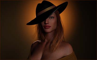 Woman Posed with Hat