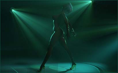 Woman in Cinemtic Lights