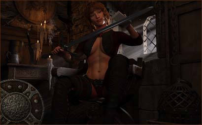 Warrioress Sharpens Sword