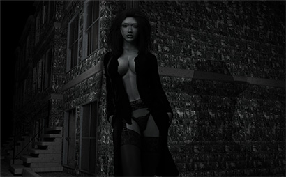 Woman Waits at Corner