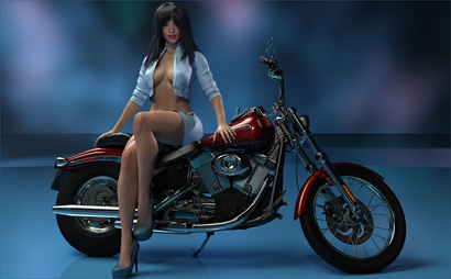 BIke Model Showing Off Legs