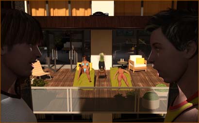 Boys Ogling Bikini Girls