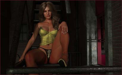 Woman on Fire Escape