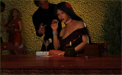 Woman Has Her Cigar Lit