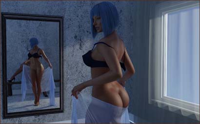 Woman Lowering Shawl