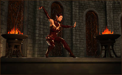 Woman in Martial Art Pose