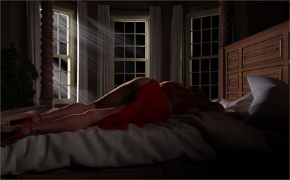 Exhausted Woman Falls Out