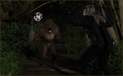 Man Corners Werewolf