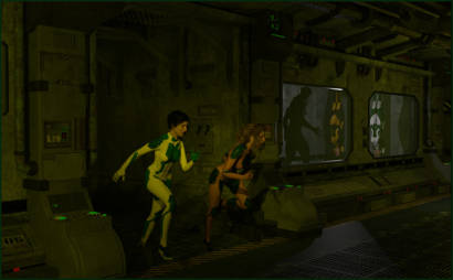 Women Run From Alien