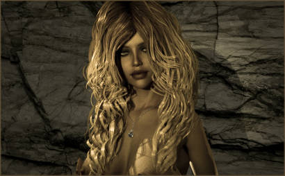 Woman Posed before Cracked Wall