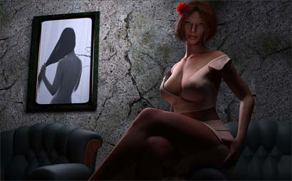 Woman Before Cracked Wall