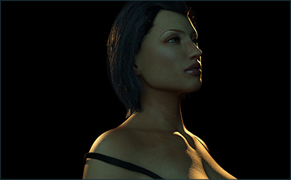 Woman Posed for Color Lighting