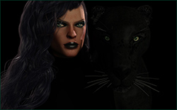 Model and Panther Posed