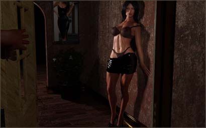 Woman Greets in Doorway