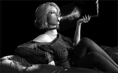 Woman Smoking Cigar