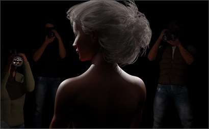 Woman Posed Before Photographers