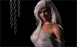 Woman Posed in See-Through Top