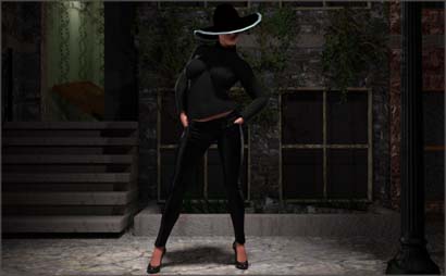 Woman Posed Before Slums