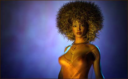 Model Posed in Halo Light