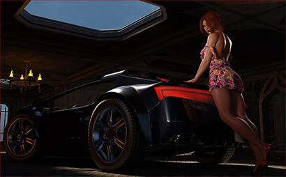 Woman and Exotic Car