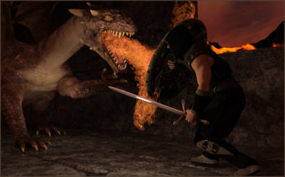 Warrior Fights Dragon