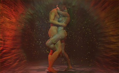 Couple Engaged in Holo Deck