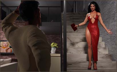 Woman in Sultry Dress