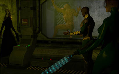 Captured Alien on Spaceship