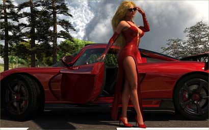 Sexy Woman and Sexy Car