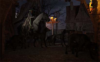 Witch with Hell Hounds