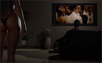 Man Watches The Godfather