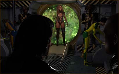 Woman Boards Spaceship