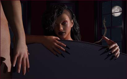 Man Approaches Demoness