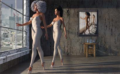 Ballet Dancers Ape Painting