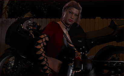 Huntress Before Motorcycle