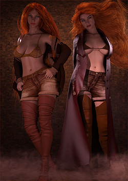 Two Models Dressed in Brown