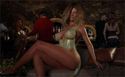 Woman in Low-Neck Blouse