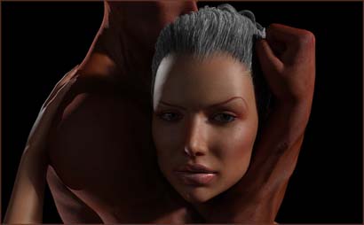 Woman Framed by Man's Arm