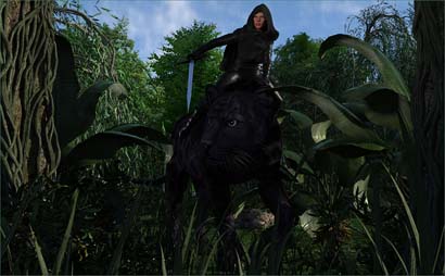 Woman Riding Huge Panther