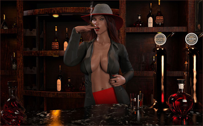 Woman Smoking a Cigar