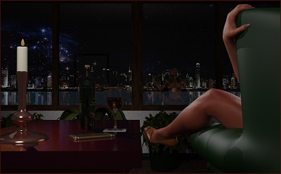 Woman Gazing at Skyline